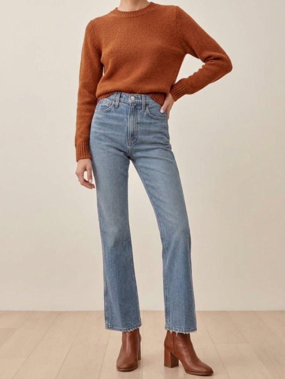 Reformation Jeans Georgia Retro High Rise Flare Denim 28